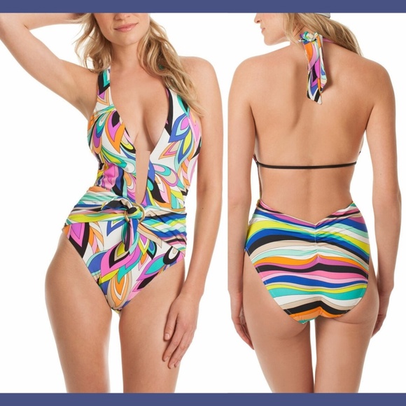 Trina Turk Other - NEW Trina Turk St. Tropez Deep V neck‎ One-Piece